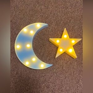 Moon & Star Baby Nursery nightlight, wall decor light fixture.